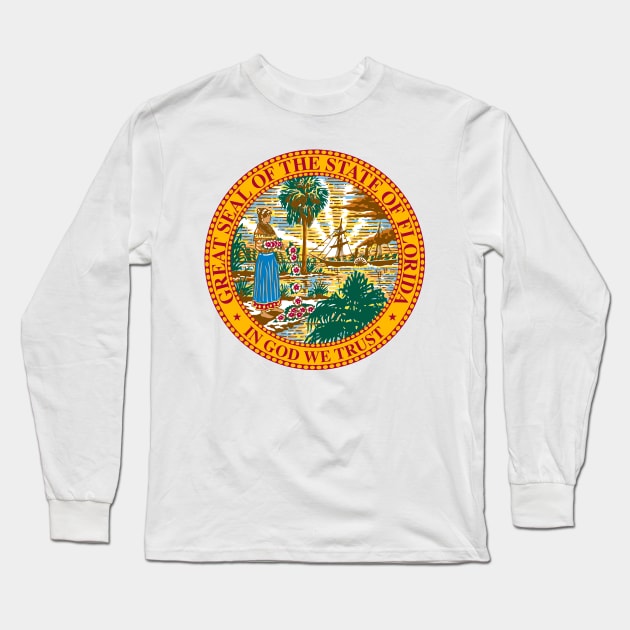 Seal of Florida Long Sleeve T-Shirt by Flags of the World